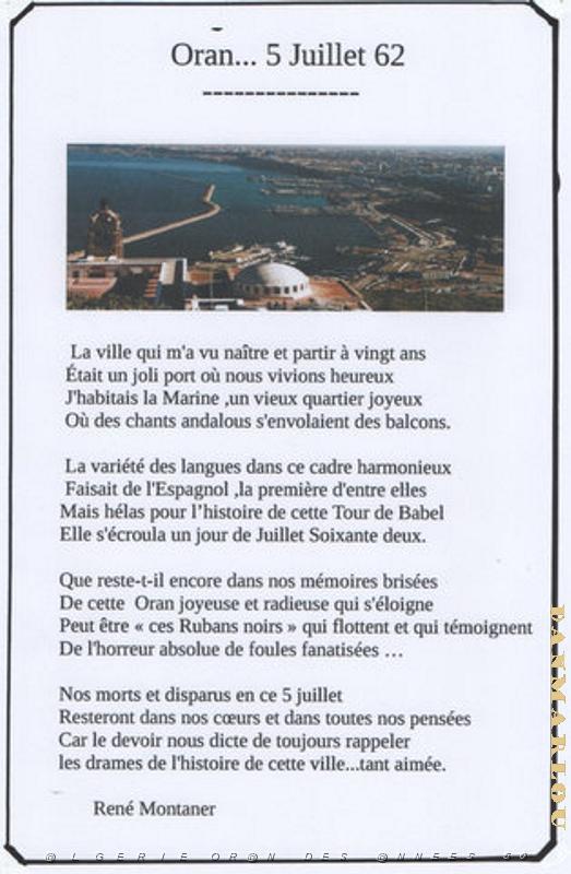 POEME A NOS MORT ET  DISPARUS DU 5 JUILLET 1962 A ORAN .jpg